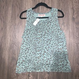 Anthropologie -Dolan Green Cheetah Print Tank Top